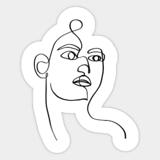 Beautiful women one line art Sticker